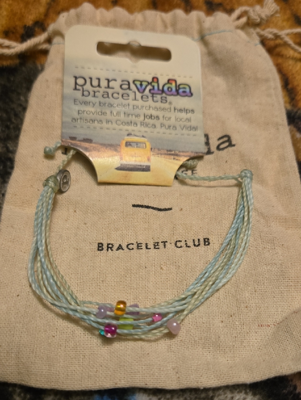 Pura Vida Light Blue Multi-Bead Layered Bracelet
